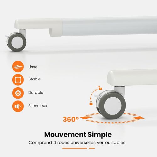 Table Roulante Pour Lit Canapé 95x52cm,bureau Debout Réglable En Hauteur,table D'appoint (naturel)