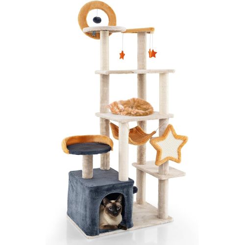 Arbre à Chat XXL 160 Cm, Arbre à Chat Maine Coon, 6 Plateformes, Planche Et Poteaux (160 Cm)