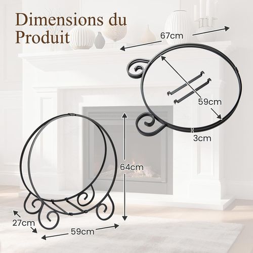 Range Buche, Porte Buche Intérieur Extérieur, Rangement Bois, Design Compact, Montage Facile