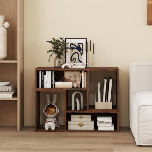 Meuble TV 2 Pièces Modulaires, Meuble Tele Pour TV 50/55/60 Pouces (marron Rustique)