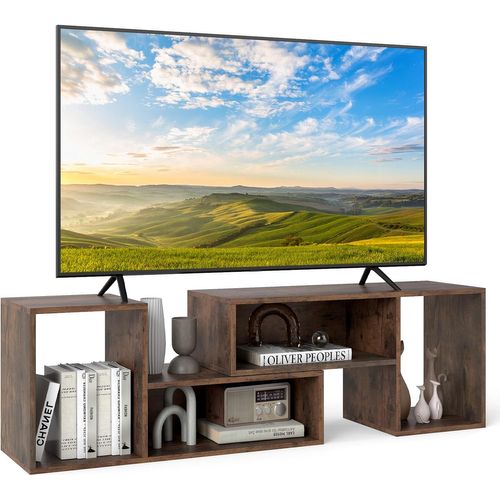 Meuble TV 2 Pièces Modulaires, Meuble Tele Pour TV 50/55/60 Pouces (marron Rustique)
