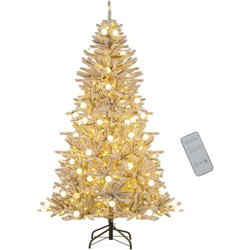 Sapin De Noël Artificiel Avec 637 Branches et 250 Lumières LED et 3 Modes D'éclairage (180cm)