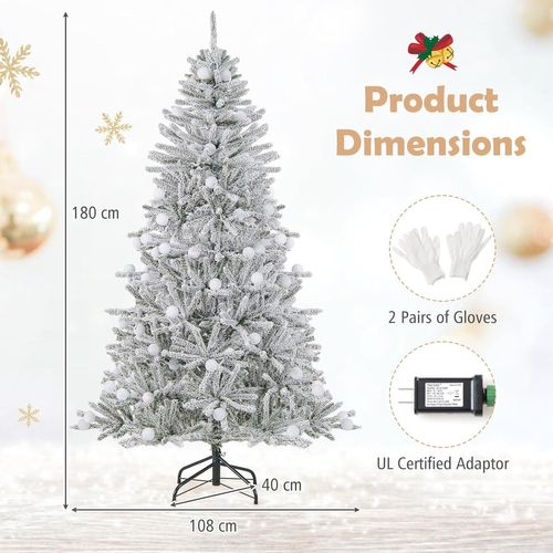 Sapin De Noël Artificiel Avec 637 Branches et 250 Lumières LED et 3 Modes D'éclairage (180cm)
