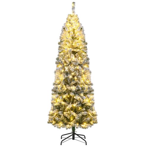 Sapin Noël Pré-éclairé,533 Branches Pvc Enneigé,260 LEDs Blanc Chaud,8 Modes,180cm