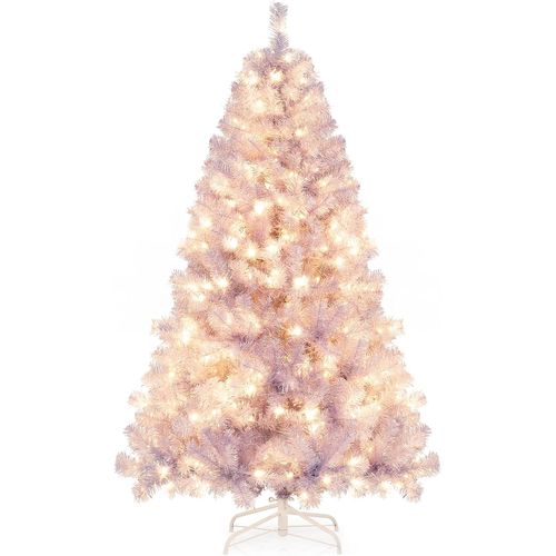 Sapin De Noël Artificiel 180 Cm Avec 688 Pointes De Branches 250 Lumières LED (violet Lavande)