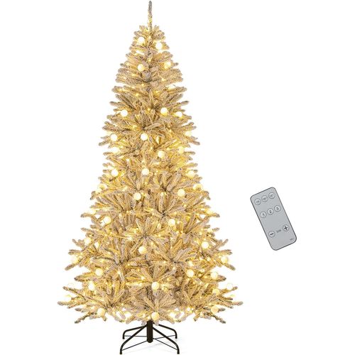 Sapin De Noël Artificiel Avec 905 Branches et 350 Lumières LED et 3 Modes D'éclairage (210cm)