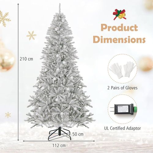 Sapin De Noël Artificiel Avec 905 Branches et 350 Lumières LED et 3 Modes D'éclairage (210cm)