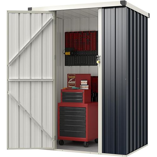 Petit Abri De Jardin Métal Galvanisé 1 ㎡, Cabane Jardin Exterieur 1,6 M³, Structure Encliquetée