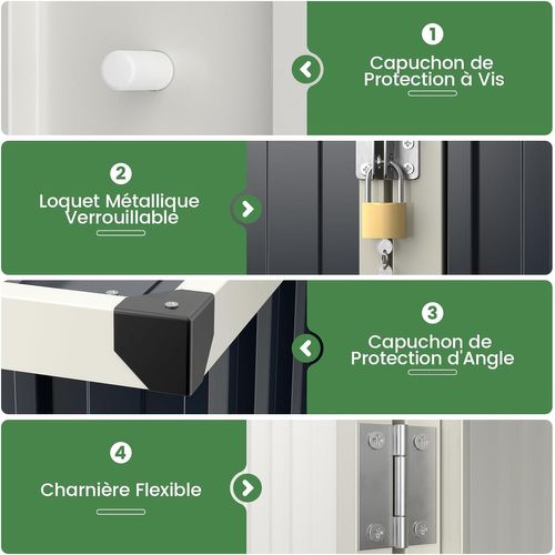 Petit Abri De Jardin Métal Galvanisé 1 ㎡, Cabane Jardin Exterieur 1,6 M³, Structure Encliquetée