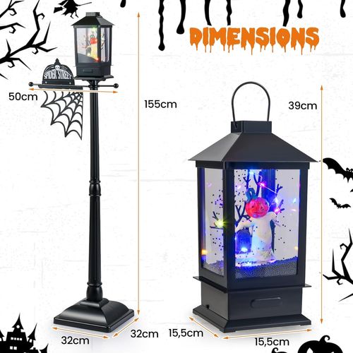 Lampadaire Halloween LED De 155 Cm, Lampe De Rue Intérieure Avec Lumières LED 6 Couleurs