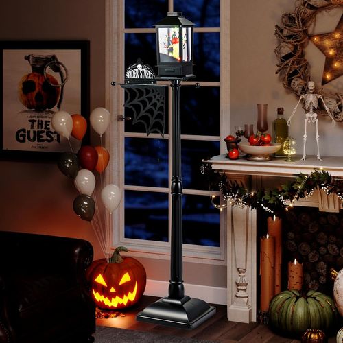 Lampadaire Halloween LED De 155 Cm, Lampe De Rue Intérieure Avec Lumières LED 6 Couleurs