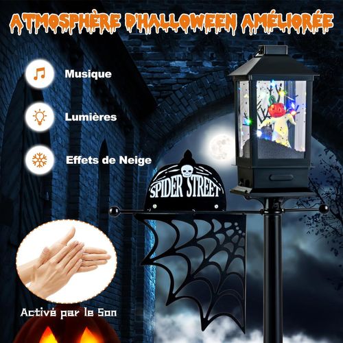Lampadaire Halloween LED De 155 Cm, Lampe De Rue Intérieure Avec Lumières LED 6 Couleurs