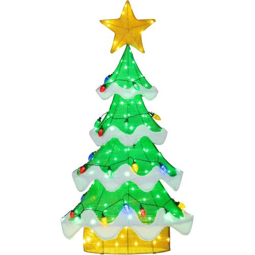 Décoration De Sapin De Noël Artificiel, Lumières En Forme De Fraise, Étoile Supérieure (130 Cm)