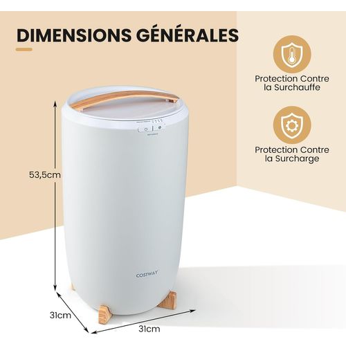 Chauffe-serviettes 20l Portable, Minuterie 15-60 Min, Arrêt Auto, Pour Salle De Bain