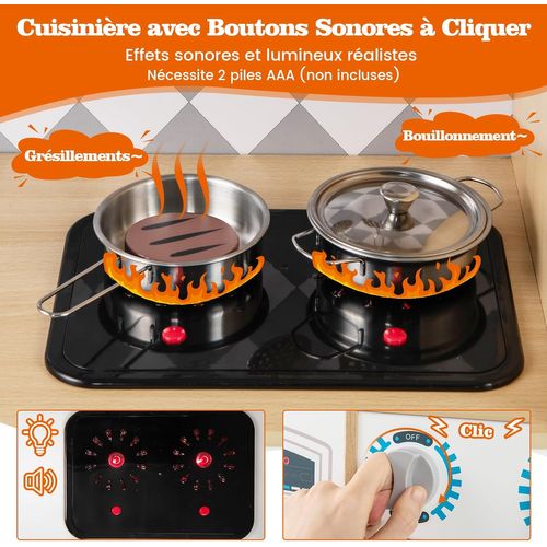 Cuisine Enfant Bois Avec Sons Et Lumières, Machine à Laver, Micro-ondes, 3 Ans+ (naturel)