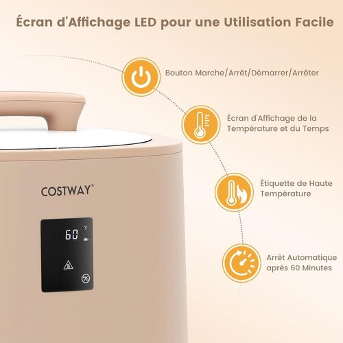 Chauffe-serviettes 18l Avec Écran LED, Minuterie Réglable, Arrêt Auto, Portable ,marron