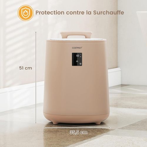 Chauffe-serviettes 18l Avec Écran LED, Minuterie Réglable, Arrêt Auto, Portable ,marron