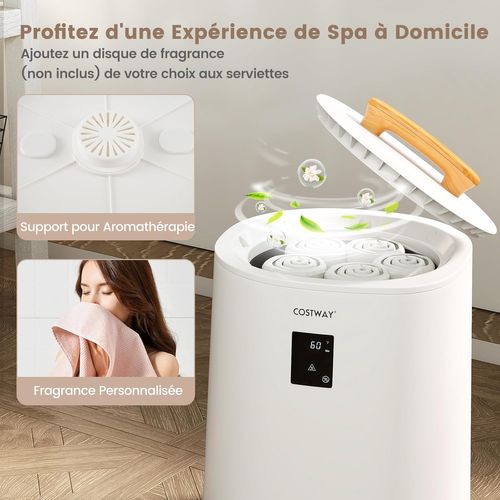 Chauffe-serviettes 18l Avec Écran LED, Minuterie Réglable, Arrêt Auto, Portable ,blanc