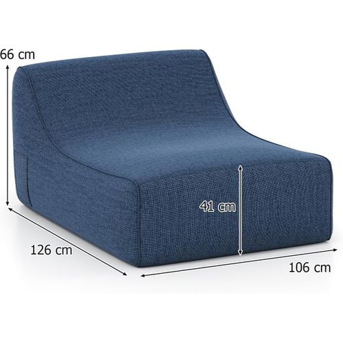 Canapé Gonflable Lounge 106x126x66cm, Avec Housse Amovible et Base Antidérapante, Bleu