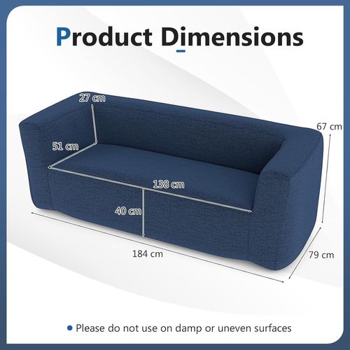 Canapé Gonflable 2-3 Places, Housse Détachable, Accoudoirs Larges ,184x79x67cm,bleu