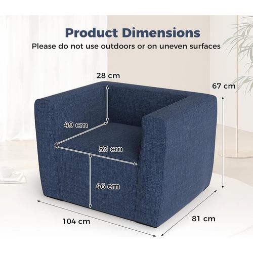 Fauteuil Gonflable Portable 104x81x67cm, Housse Détachable, Base Antidérapante (bleu)