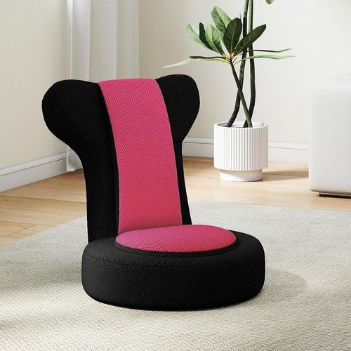 Fauteuil De Sol Pliable 48x64x53cm, Appuie-tête Et Dossier Réglables,coussin Rembourré ,rose
