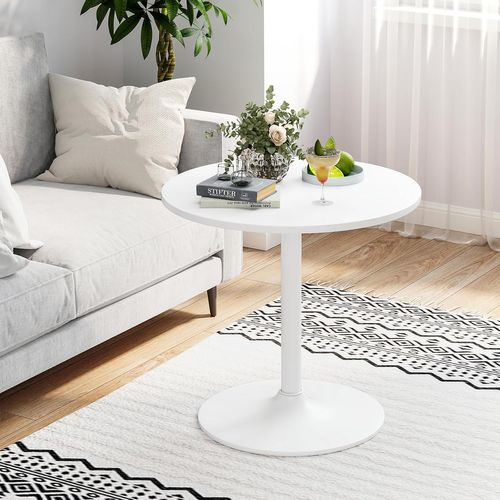 Table Bistrot Ronde, Table De Bar 101,5 Cm, Hauteur Transformable En Table Basse 56 Cm (blanc,1)