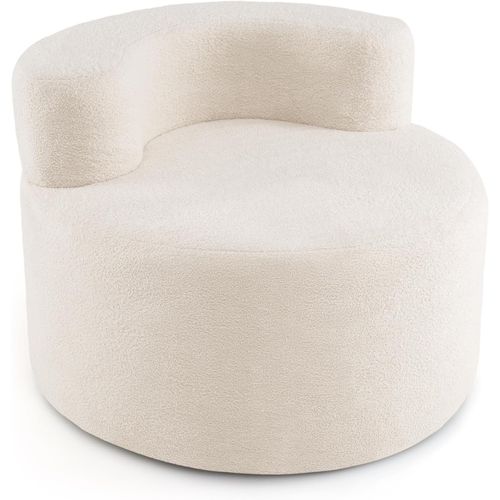 Canapé Compressé Rond, Canapé Simple Avec Rembourrage En Éponge Et Revêtement En Peluche(beige)