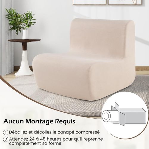 Fauteuil De Sol Avec Dossier Et Courbe Ergonomique, Rembourrage En Éponge (beige)