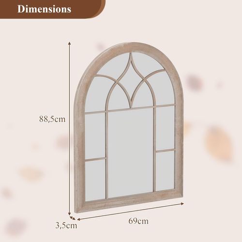 Grand Miroir Mural Arche Exterieur Interieur,miroir Decoration Murale De Fenêtre(88,5 X 69 Cm)