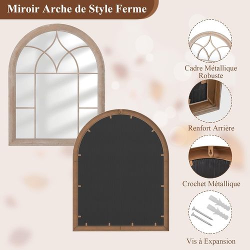 Grand Miroir Mural Arche Exterieur Interieur,miroir Decoration Murale De Fenêtre(88,5 X 69 Cm)