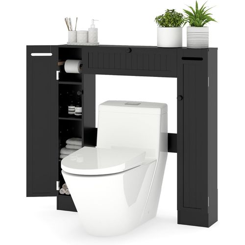 Meuble Wc Au-dessus Des Toilettes, Etagère De Rangement De Salle De Bains(19,5 X 89 X 99 Cm,noir)