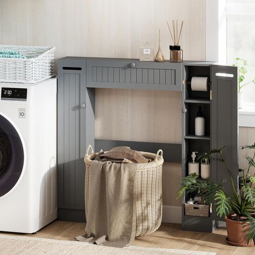 Meuble Wc Au-dessus Des Toilettes, Etagère De Rangement De Salle De Bains(19,5 X 89 X 99 Cm,gris)