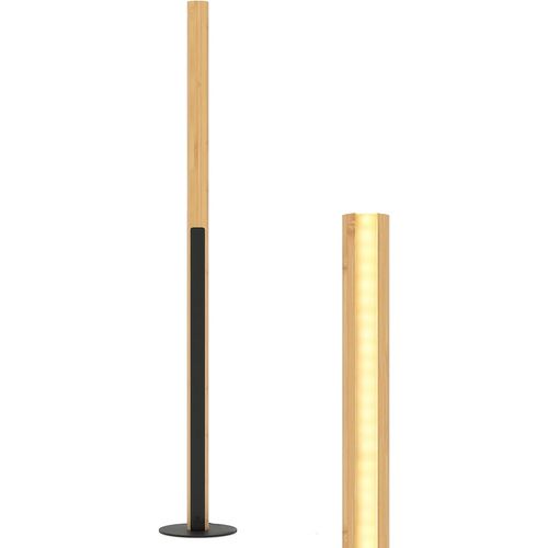 Lampadaire LED En Bambou 122 Cm,lampe Sur Pied Avec Interrupteur à Pied,3 Températures De Couleur