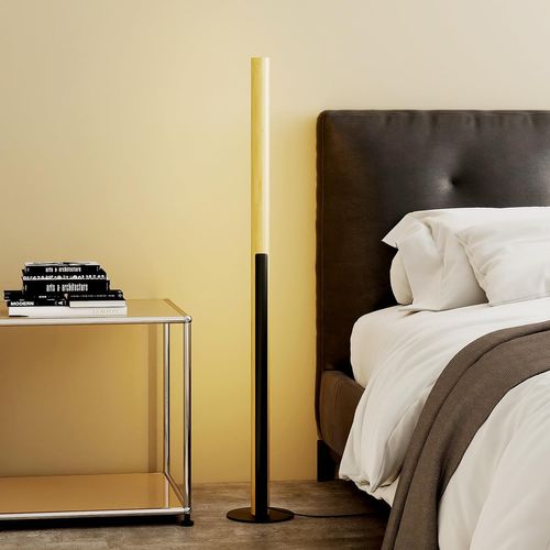 Lampadaire LED En Bambou 122 Cm,lampe Sur Pied Avec Interrupteur à Pied,3 Températures De Couleur