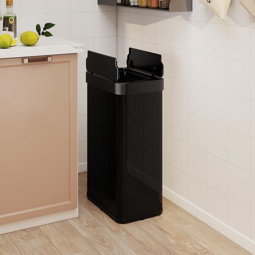 Poubelle Cuisine Automatique 60 L,poubelle En Acier Inoxydable,capteur Mouvement Infrarouge(noir)