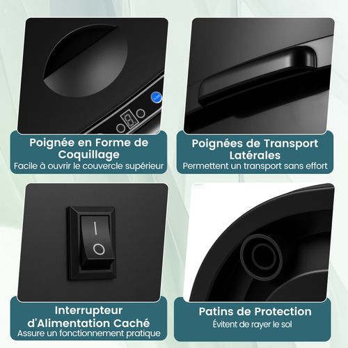 Poubelle Cuisine Automatique 68l,tri Selectif,2 Anneaux De Maintien,couvercle à Ouverture Maintenue