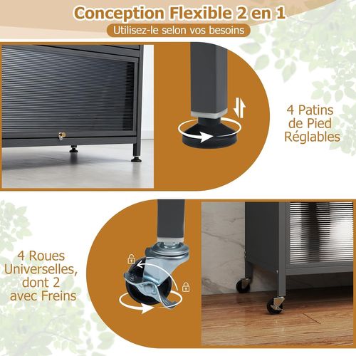 Meuble Cuisine Rangement 6 Niveaux,etagere Rangement Cuisine En Fer(80 X 40 X 182 Cm,gris)