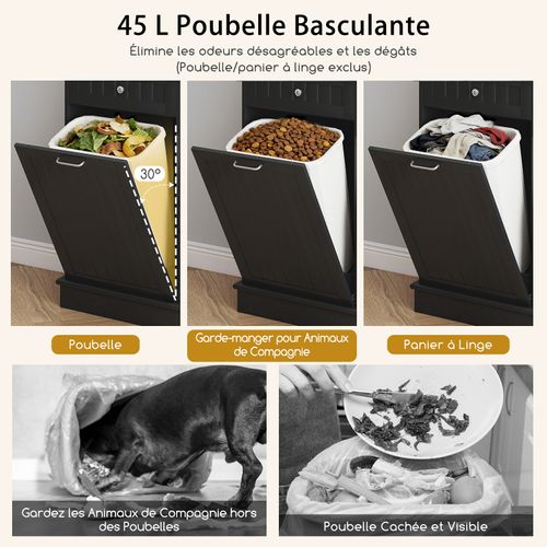 Buffet De Cuisine 2 Tiroirs,meuble Cuisine Avec Plan De Travail En Caoutchouc,placard Basculant,noir