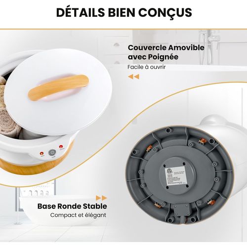 Chauffe-serviettes 20l Température Élevée 135℃,seau à Serviettes Portable Avec Arrêt Automatique