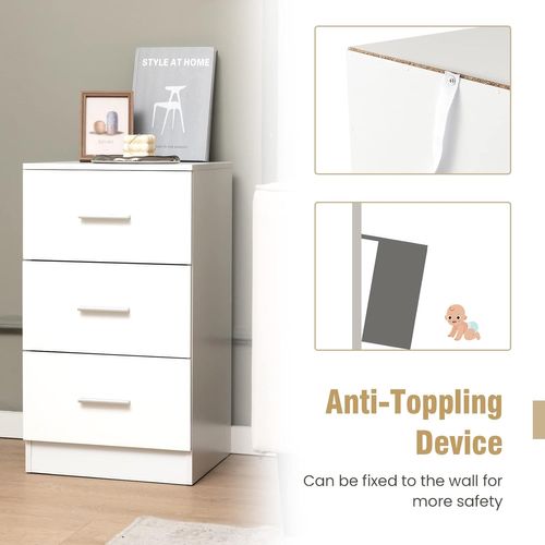 Caisson Bureau Laquée 3 Tiroirs Pour Feuilles A4,commode Tiroir Rangement(blanc, Lot De 1)