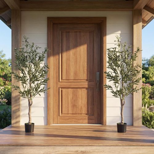 Lot De 2 Plantes Artificielles En Pot Hauteur 150cm, Olivier Artificiel Avec Fruits Et Mousses