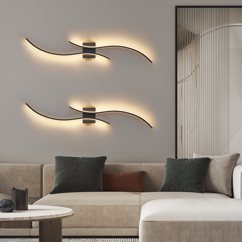 Applique Murale LED - Noir 14w 100cm 3000k Blanc Chaud pour Couloir Salon Chambre