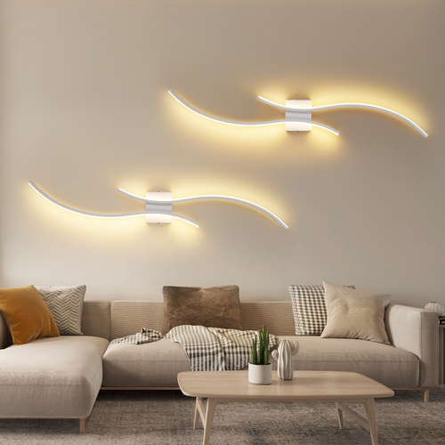 Applique Murale LED Vague – 14w 100cm3000k Blanc Chaud Moderne Pour Couloir