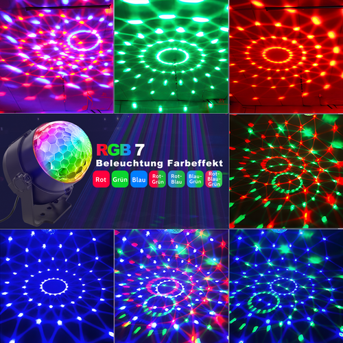 Boule Disco LED – Contrôle Musical USB Rotation 360° 7 Couleurs Rgb Pour Fêtes Ou Salon