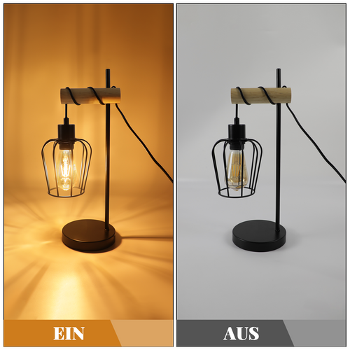 Lampe de Table Salon Vintage E27 Lampe De Chevet Noir Chambre à Coucher Bureau