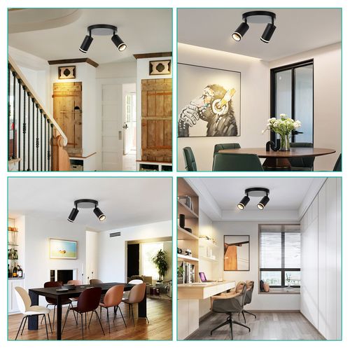 Spot De Plafond 2 Flammes Orientable Lampe De Plafond Lampe De Couloir Intérieur