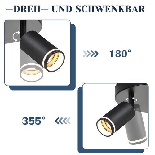 Plafonnier 3 Flammes Rotation 355° Lampe Moderne Pour Couloir Chambre à Coucher