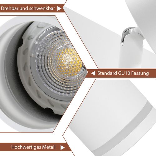 Plafonnier 3 Flammes Métal Gu10 Lumière De Couloir Pour Le Cuisine Et Le Salon