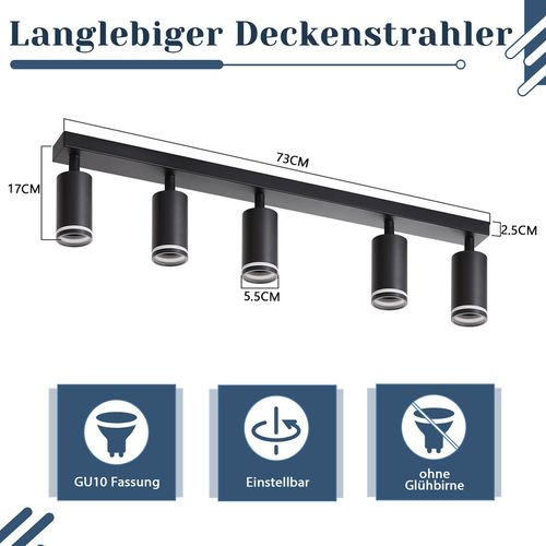 Plafonnier 5 Flamme Gu10 Moderne Plafonnier Métal Lampe De Couloir Pour Cuisine Salon